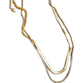Fashion Stainless Steel Jewelry 2023 Gold Filled Herringbone Choker Necklace Gold Plated Layer Flat Snake Chain Necklace