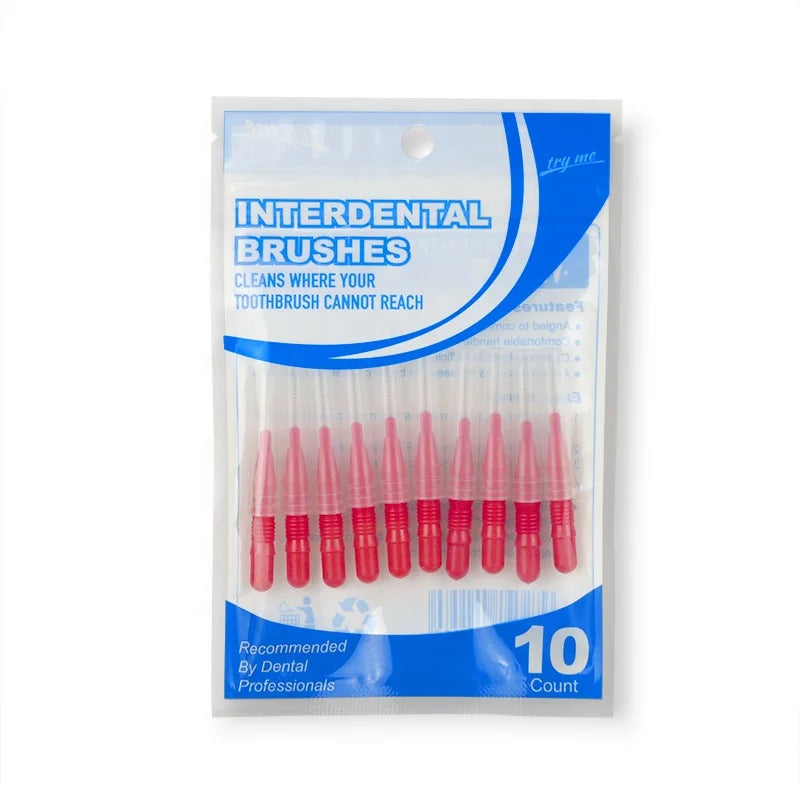 Private Label Soft Bristle I Shape Plastic Tooth Pick Dental Floss Interdental Brush Toothpicks