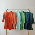 Multi-color Solid Black Satin Ruffle Sleeve Robe for Women Wedding for Bridal Bridesmaid  Bride Robes