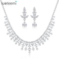 LUOTEEMI CZ Diamond Luxury Earring Necklace Accessory for Woman Cubic Zirconia Jewelry Set Bridal Jewellery