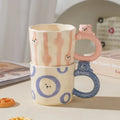 Personalized Cartoon Cute Teddy Bear Ceramic Water Cup Eco-Friendly Painted Mug Set with Saucer for Gift
