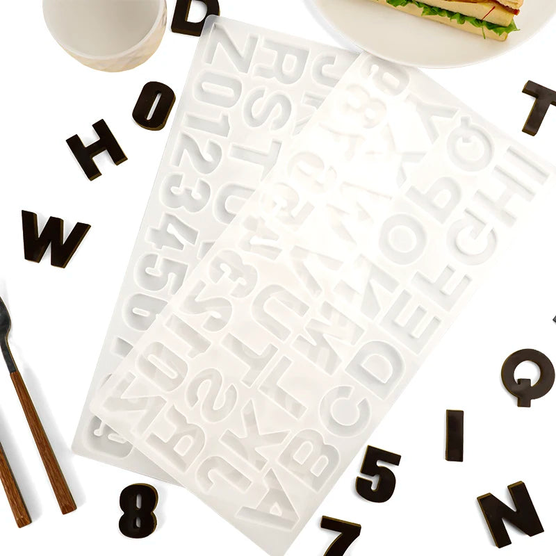 Premium 26 English Letters Chocolate Silicone Mold Wholesale Custom High Mirror Resin Crafts Mold