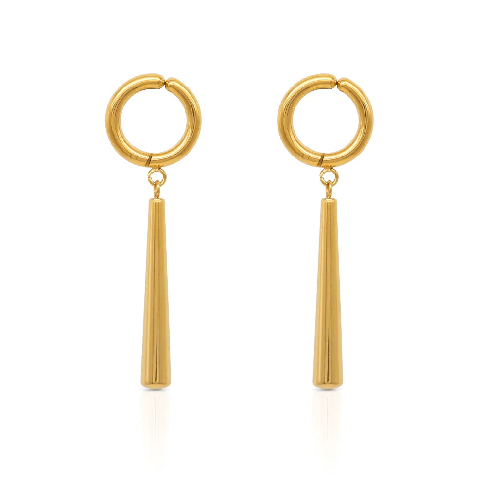 Chris April Fashion in Stock 316L Stainless Steel PVD Gold Plated Ear Clip on Earring