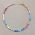 Boho Chic 14K Gold Plated Beaded Gemstone Choker Necklace Handmade Natural Stone Colorful Link for Women's Summer Beach Wedding