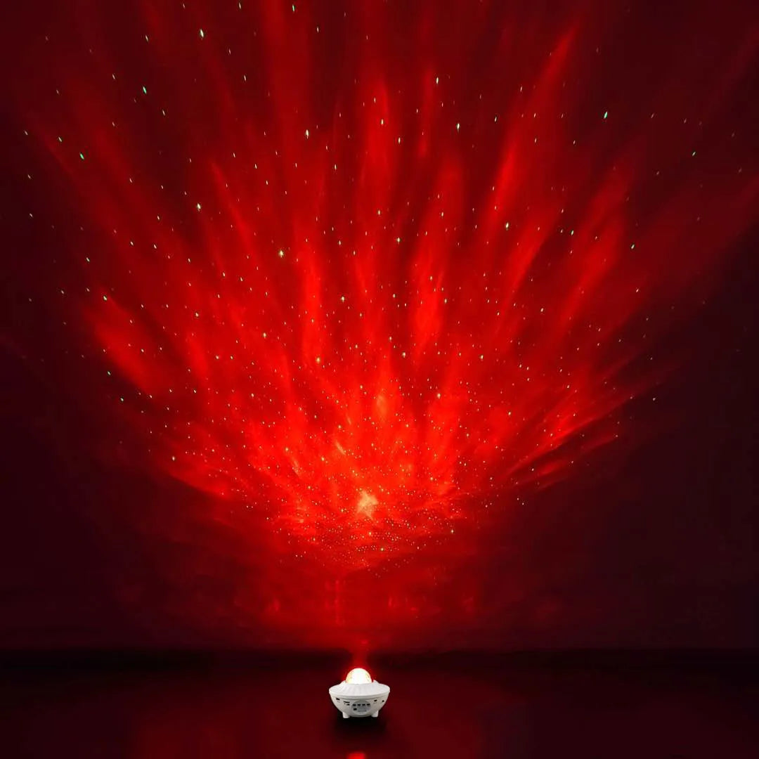 3D Star Moon Music LED Starry Projector Night Light 360 Degree Rotation Ambient Lamp Bluetooth Remote Control Indoor Living Room