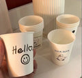 Custom Design 8oz 12oz 16oz Recyclable Biodegradable Double Wall Coffee Paper Cup PLA Gold Foil Embossing Disposable Cold Drinks