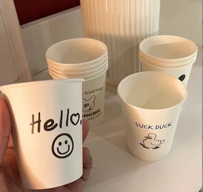 Custom Design 8oz 12oz 16oz Recyclable Biodegradable Double Wall Coffee Paper Cup PLA Gold Foil Embossing Disposable Cold Drinks