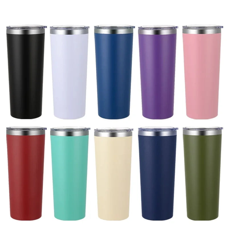 BORGE 22oz Double Walled Stainless Steel Mate Powder Coating Tumbler With Lids