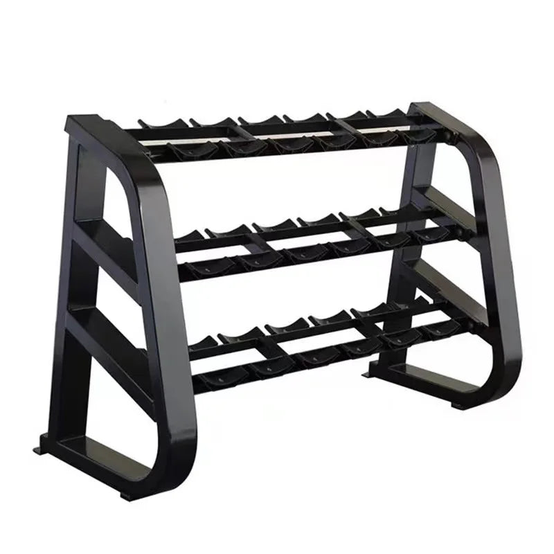 Hot Sale Professional Metal Foldable Gym Equipment Fitness Three Layers Ten Pairs Dumbbell Rack