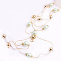 Elegant Fashion Chain Skirt with Fine Waist Chain & Pearl Alloy Beads Stylish Metal Belts Accessories