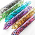 12*53inch Colorful Purple Oil Painting Printed PVC Faux Leather Transparent Waterproof Jelly Vinyl for Hair Clips Bags Making