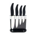 Creative 5 Pcs Stainless Steel Kitchen Knife Set with Double Bolster Ambidextrous Handles Acrylic Stand