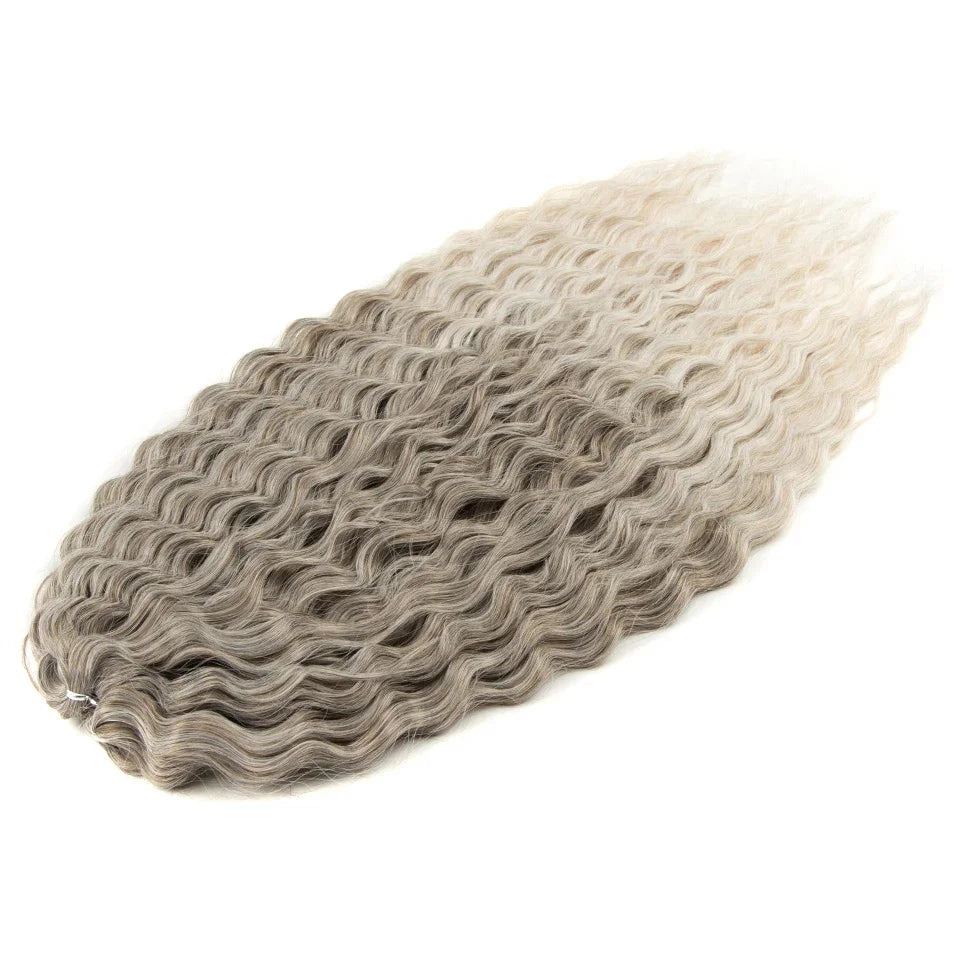 Super Soft Smooth Premium Fiber 22 to 30 Inches Water Wave Ombre Blonde Braids Twist Crochet Braiding Synthetic Hair Extensions