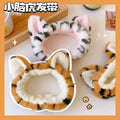 IVANHOE Cartoon Tiger Ear Headband for Women Girls Plush Warm Head Hoop Cute Two-color Little Tiger Ears Hair Hoop Hair Accessor
