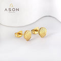 Ason Fashion Jewelry Exquisite Cute Earrings Children's Hyposensitivity 18K Gold Plating Stainless Steel Shell Stud Earrings