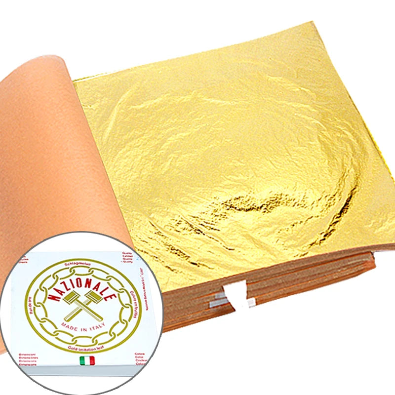High Quality Imitation Gold Leaf Book 14*14CM for Furniture Decoration 25 Pieces Per Book