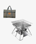 Campingmoon Woodland Garden Folding Bbq Stainless Steel Grill Detachable Outdoor Portable Middle Size Folding Wood Grill