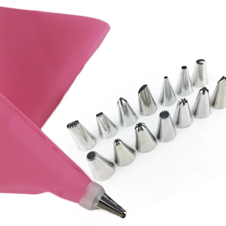 DIY Cake Decorating Kit Stainless Steel Pastry Cream Piping Tips Set Cake Decorating Nozzles Set for Baking