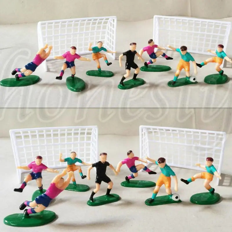 9PCS/Set Soccer Football Players Toys Cake Topper Party Birthday Decoration Tool Model Mould