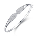 Elegant 925 Sterling Silver Simple Cz Iced Out Diamond Bangles for Women Girls