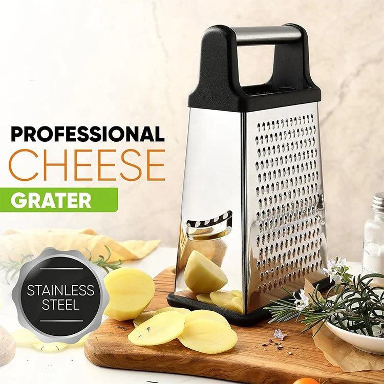 Heavy Duty Manual Cheese Cutter Grater Box Stainless Steel Multi-Use Vegetable Shredder Fruit Slicer Grater Cone Shape Gourmet