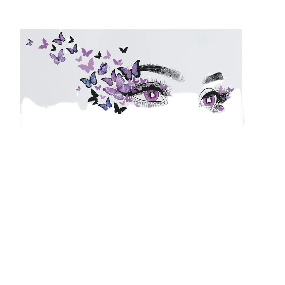 Self-Adhesive Eye and Butterfly Wall Stickers PVC Shop Window Decoration for Beauty Salon Home Use