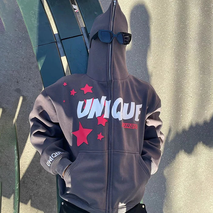 OEM Men 3d Print Hoodie Custom Logo Embroidery French Terry Heavyweight Oversized Full Zip up Hoodies