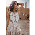 A Line Appliques Illusion Lace Halter Neck Wedding Dress Backless Champagne Lining Bridal Gowns Elegant Vestido De Novia 2025