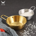 Korean 304 Stainless Steel Salad Bowl with Handle Modern Luxury Design Eco-Friendly for Home Kitchen Use