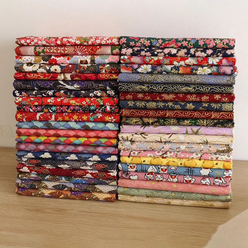 Excellent Bronzing Japanese Kimono Style Print Theme Christmas Cotton Fabric for Sale