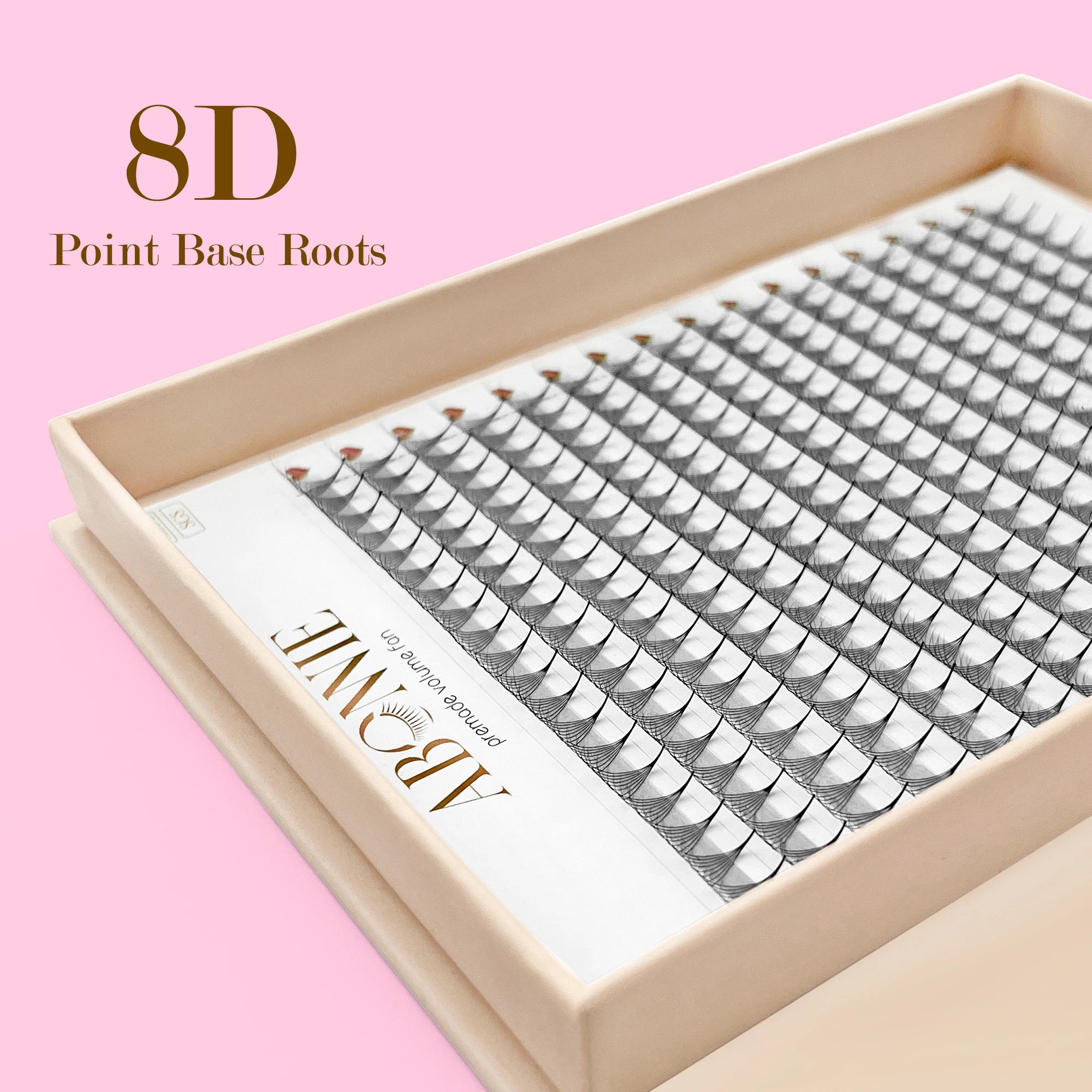 Abonnie Mink 8D Narrow Pre-made Lashes Pointy Base Wispy Pre Made Lash Fans Xxl Trays Long Short Stem Premade Volume Fans