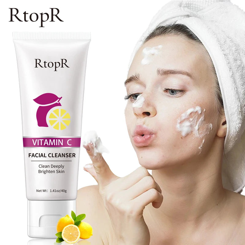 RtopR Vitamin C 40g Face Hydrating Moisturizing Brightening Improving Nourishing Smoothing Oil Removing Facial Cleanser