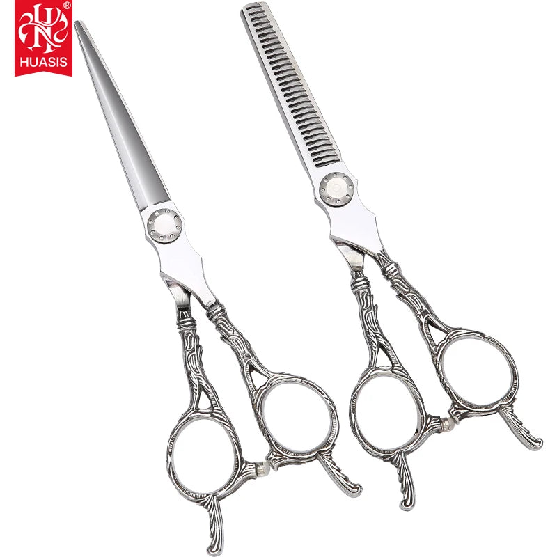 SG-621 6inch Symmetrical Handle Cutter and Thinner Made of Japan 440C Stainless Professional Barber Kit