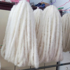 Mink Fur Ribbon Tape White Furry Pompom Decoration DIY Home Clothing Decoration Fur Trim Fur Material for Garment Collar Bag