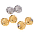 Unique Geometric Textured Jewelry Stainless Steel 18K Gold Plated Irregular Ribbed Hollow Round Big Stud Earrings for Women