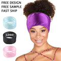 Custom Logo Headband Women Hairbands Adjustable Hair Wrap Band Satin Silk Headband Yoga Headband Spa Facial Makeup Headband