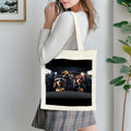 Cute Animal Dog Printed Sturdy Canvas Tote Bags with Cotton Handles Reusable Natural Grocery Shopping Blank Cloth Fabric for DIY