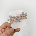 Hot Fashion Sweet Style Rose Gold Zinc Alloy Hair Clip Rhinestone Glass Stone Side Clip Flower Hair Accessory
