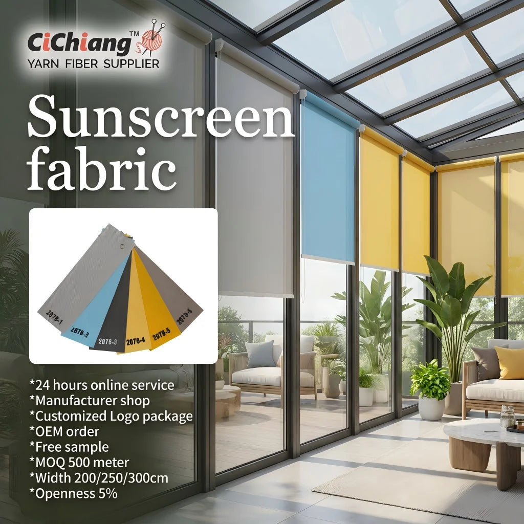 Hometextile 30% Polyester +70% PVC Flame Retardant Window 3% Openness Blackout Mesh Fabric Woven Sunscreen Roller Blinds Curtain
