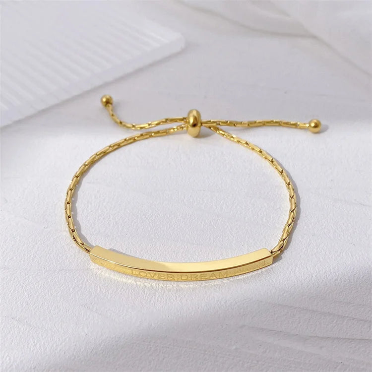Wholesale Simple Vintage High Quality Women Summer Fashion Jewelry Design Lover Dream Letter Bracelet