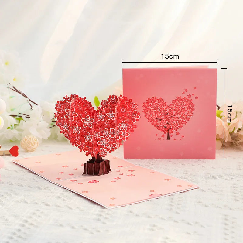 Paper 3d Handmade Gift Flower Bouquet Pop up Card Custom Pop up Cards for Valentine's Mother Day Gift