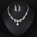 DRCA646 Fashion Bridal Butterfly Jewelry Set Women Crystal Necklace Earrings Set Wedding Jewelry Sets Wholesale