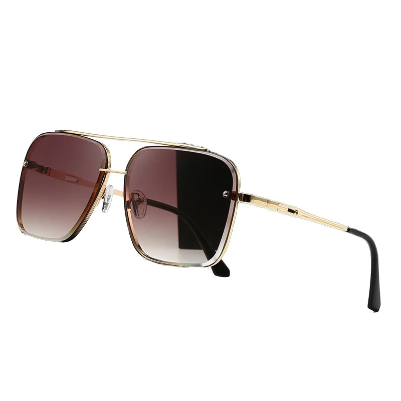 2026 Designer Metal Sunglasses Luxury Rectangle UV400 Lightweight with Custom Logo Wholesale From Luxury Brand