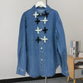 Boutique Wholesale 2026 Autumn New Fashion Collar Reduced Age Denim Long Sleeve Women's Shirt