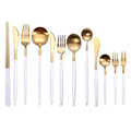 Portugal Gold Plated Eco-Friendly Modern Matte Stainless Steel Flatware Set with Spoons Forks and Knife for Wedding