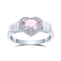 MSR-1461 10k/14k/18K  White Gold Customized 1ct CVD HPHT Heart Cut Color Lab Diamond  Jewelry Ring