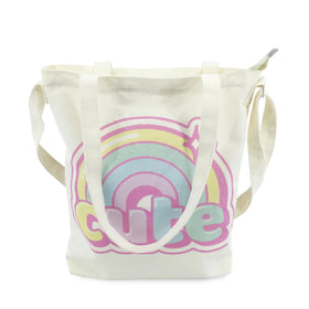 Custom Eco-Friendly Recyclable 12oz Cotton Canvas Tote Shoulder Bag Travel Bag Zipper Closure Pocket Promotional Gift Bag