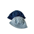 Unisex Lightweight Cotton Bucket Hat Trendy Kids Washed Denim Character for Outdoor Fun Hot Summer Beach Vacation Daily Use