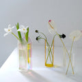 Mid-Century Modern Style Colorful Acrylic Flower Vase Display Rack Centerpiece