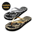 Ergonomically Designed Customized High Elastic EVA Printed Flat Flip-Flops Comfortable PVC Insole Slides